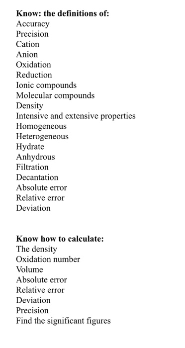 Solved Know The Definitions Of Accuracy Precision Catio