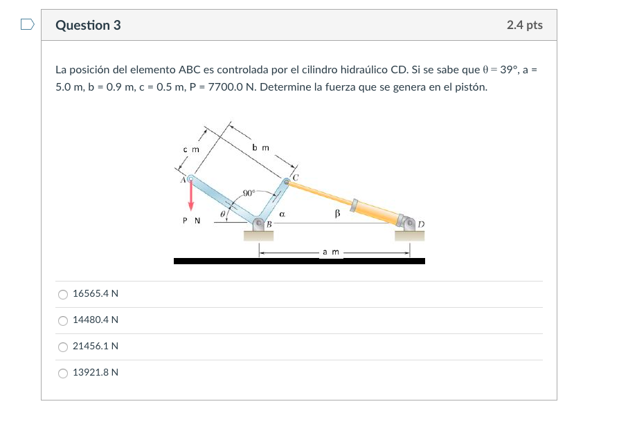 Solved The Position Of The Element Abc Is Controlled By T Chegg Com