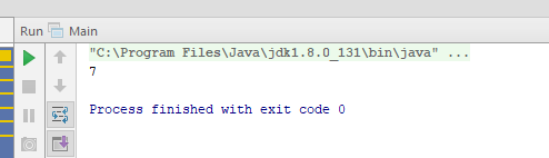 Run Main C:Program FilesJavajdk1.8.0 131binjava 一 Process finished with exit code 0
