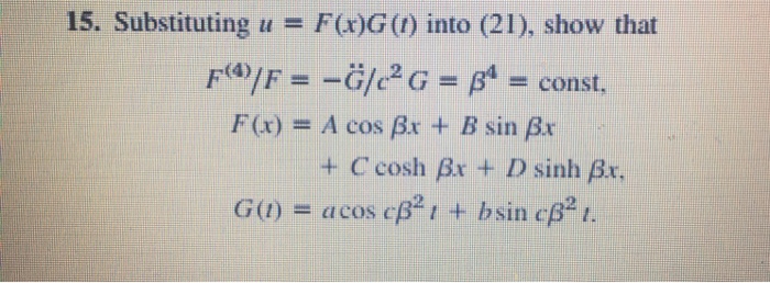 Substituting U F X G T Into 21 Show That Const Chegg Com