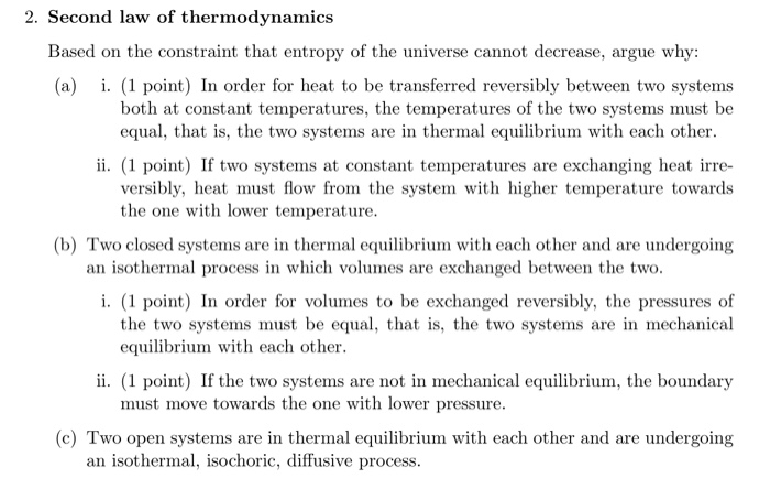second law of thermodynamics.