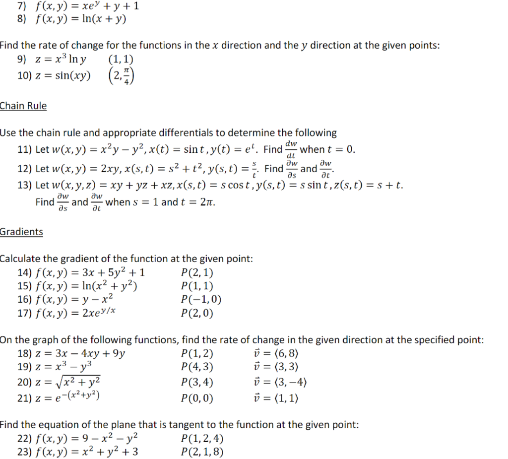 Solved F X Y Xe Y 1 F X Y Ln X Y 7 8 Find T Chegg Com