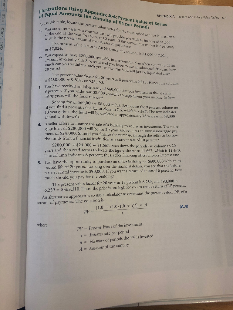 tions using appendix a-4: present value of series ustral amounts (an annuity of $1 per period) appendix a present and future