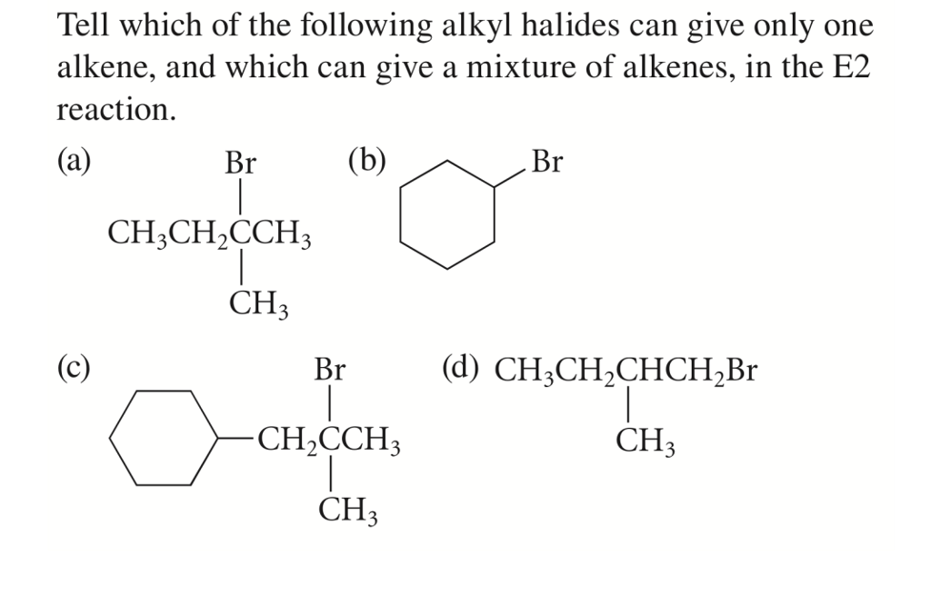 alkyl halide to alkene