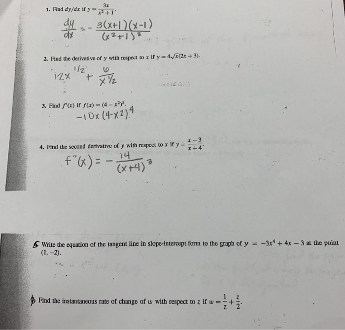 Solved 2 Find Dy Dx If Y 3 Ind The First Derivative Of Chegg Com