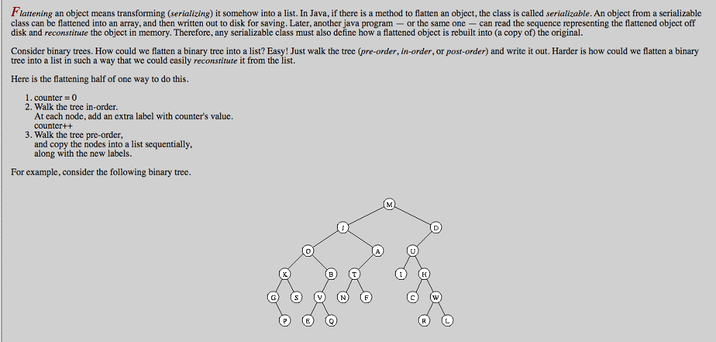 Solved Flatten A Binary Tree Into A List Walking The Lab Chegg Com