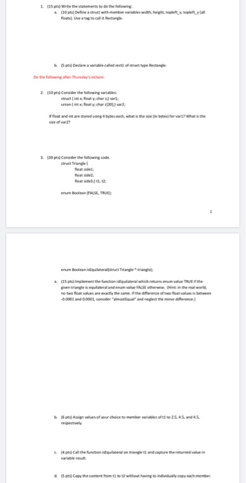 135 pt Wiribe the statements to do the fog flaand the a tag to cal i Rectangle 130pt Consider the following variables D0pty C