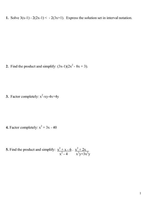 Solved 1 Solve 3 X 1 2 2x 2 3x 1 Express The Solut Chegg Com