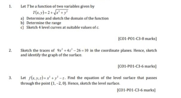 Solved 1 Let Tbe A Function Of Two Variables Given By A