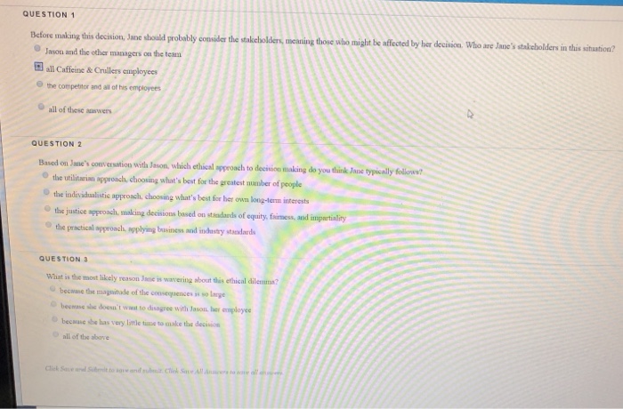 Question 1 Y Consider The Stakebolders Meaning Those Chegg Com