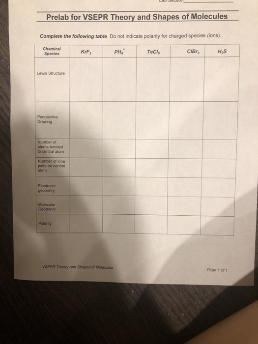Vsepr worksheet with answers pdf image