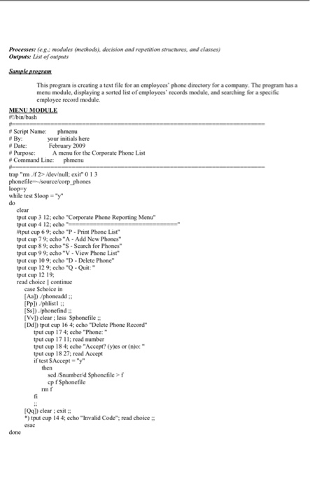 Solved Programming Project Assignment Write A Shell Script Chegg Com