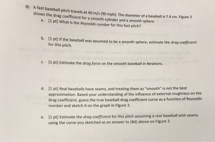 Solved Fast Baseball Pitch Travels At 40 M S 90 Mph Th Fast Baseball Pitch Travels At 40 M S 90 Mph The Diameter