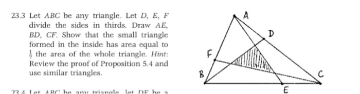 Solved 23 3 Let Abc Be Any Triangle Let D E F Divide T Chegg Com