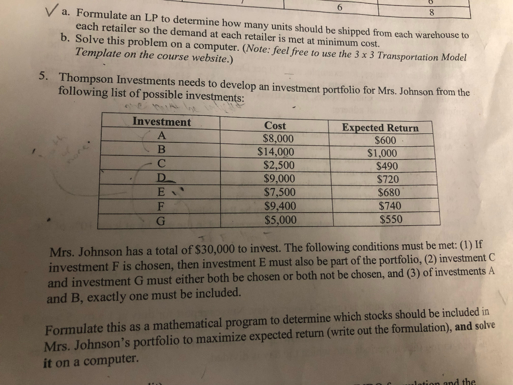 Solved V A Formulate An Lp To Determine How Many Units S Chegg Com