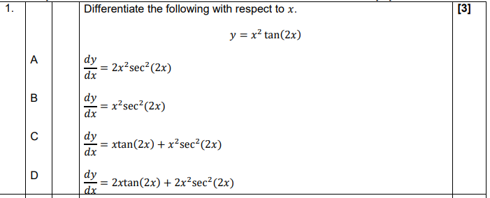 Solved 1 Differentiate The Following With Respect To X Y Chegg Com