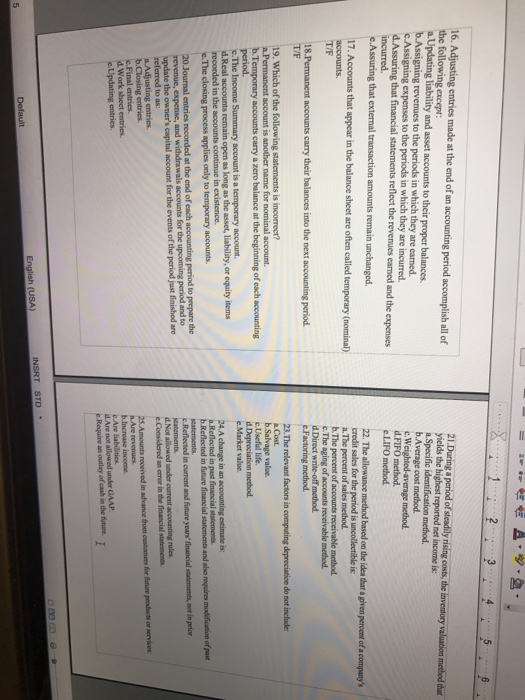 Solved 16. Adjusting entries made at the end of an | Chegg.com
