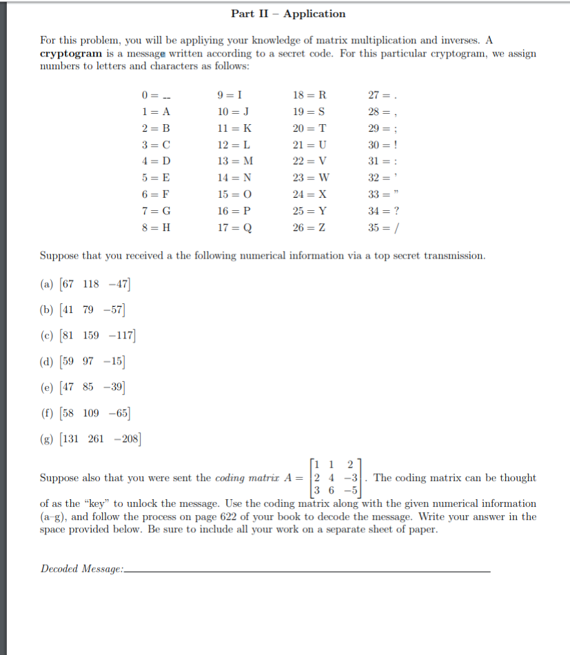 Part Ii Application For This Problem You Will You Chegg Com