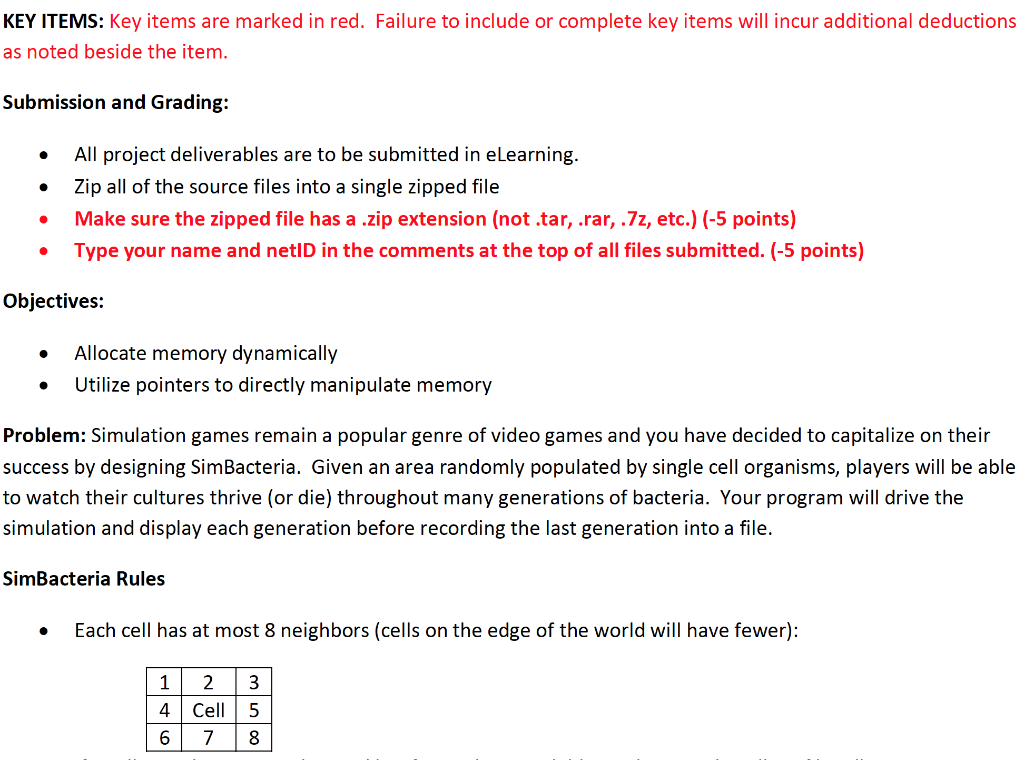 KEY ITEMS: Key items are marked in red. Failure to include or complete key items will incur additional deductions as noted be