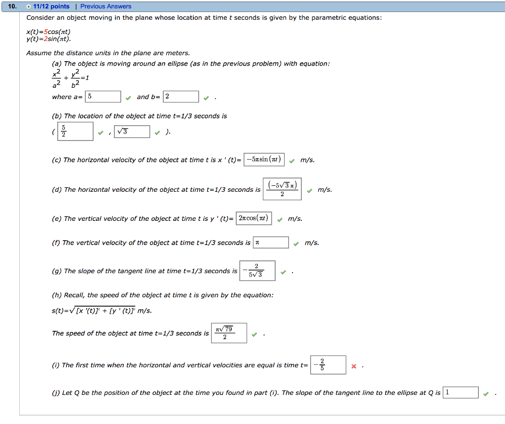 Solved 10 11 12 Points Previous Answers Consider An Ob Chegg Com