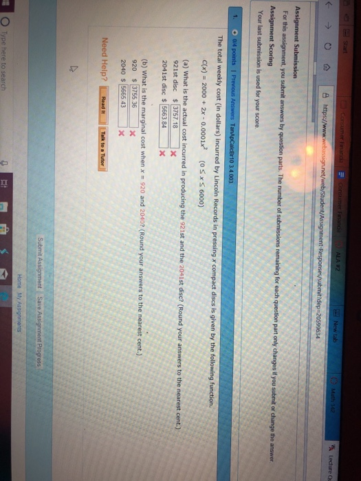 Solved Ala 2 A Lecture Qu 凸 You Submit Your Last Submis Chegg Com