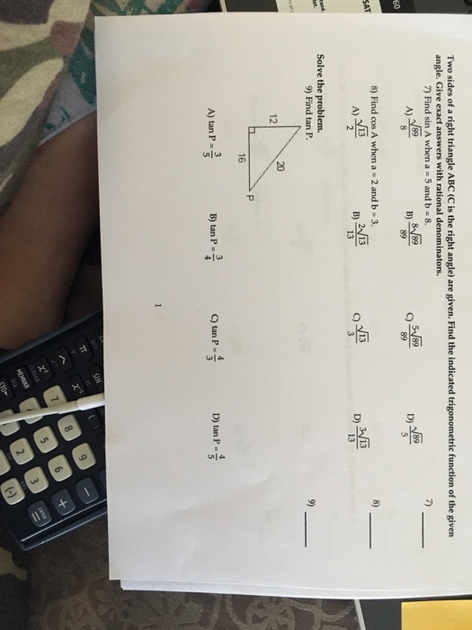 Solved: Two Sides Of A Right Triangle ABC (C Is The Right ...