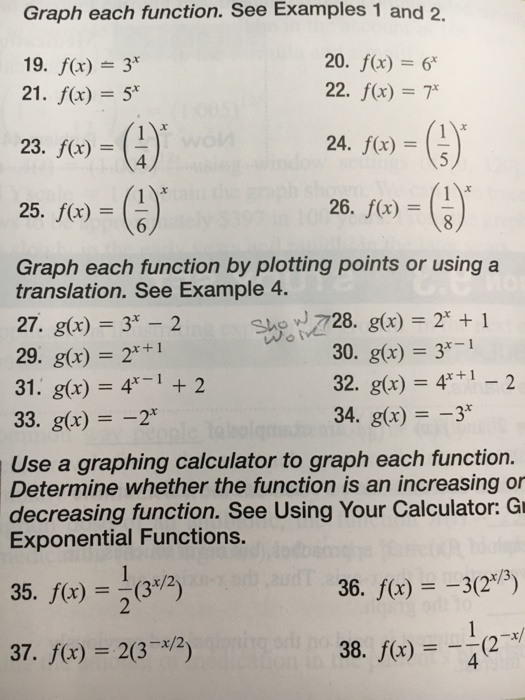 Graph Each Function See Examples 1 And 2 19 F X Chegg Com