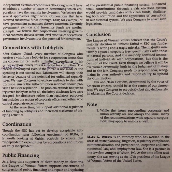 independent election expenditures. The Congress will have of the presidential public financing system. Enhanced to address a