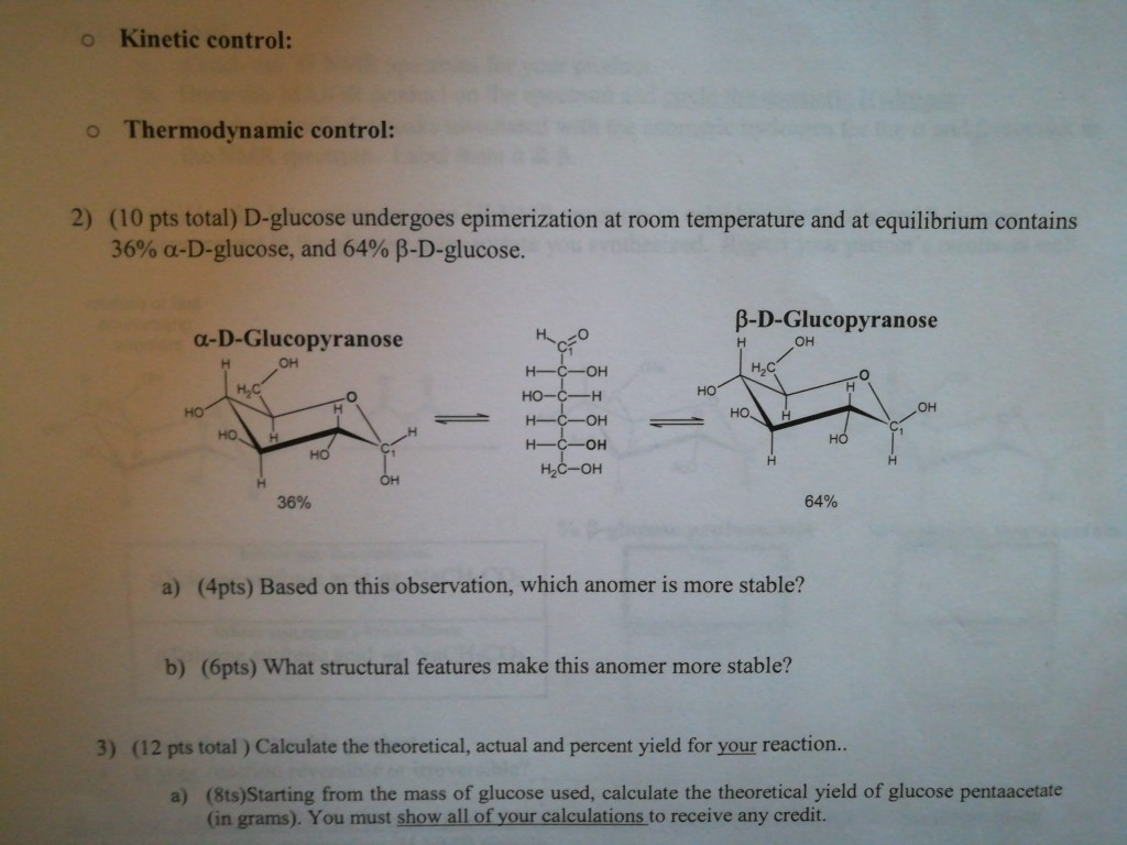 Control: Solved: (10 2) Control: ... O Kinetic Thermodynamic O