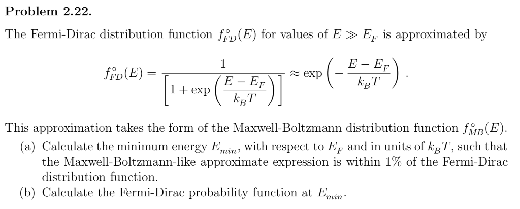 Solved Problem 2 22 The Fermi Dirac Distribution Functio Chegg Com