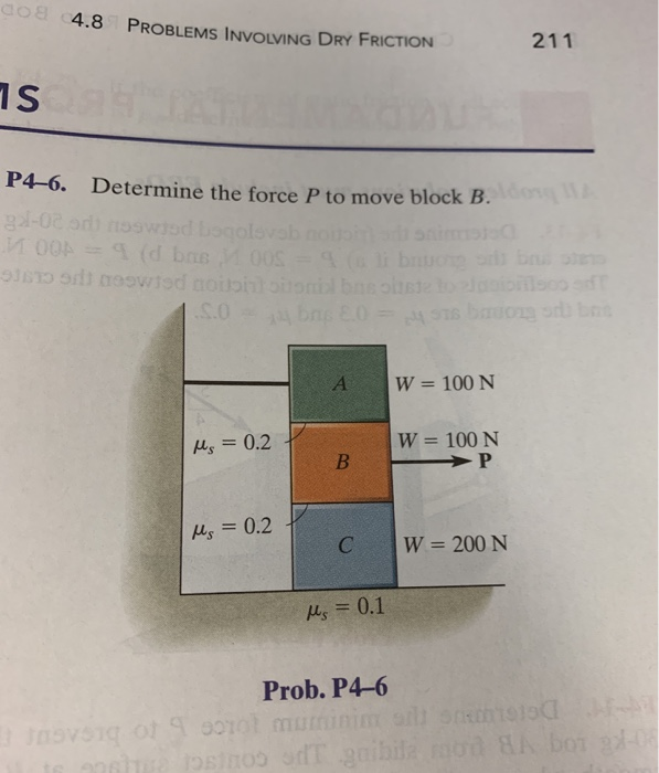 Solved 4 8 Problems Involving Dry Friction 211 1 S P4 6 Chegg Com