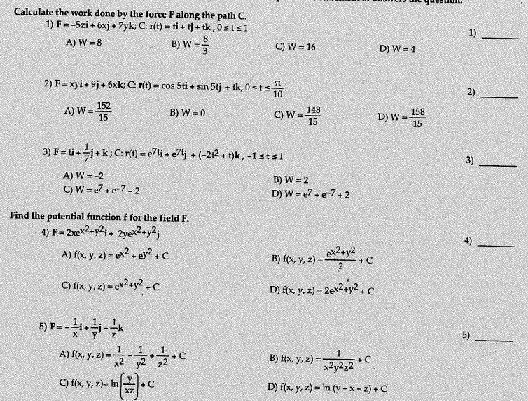 Solved Calculate The Work Done By The Force F Along The P Chegg Com