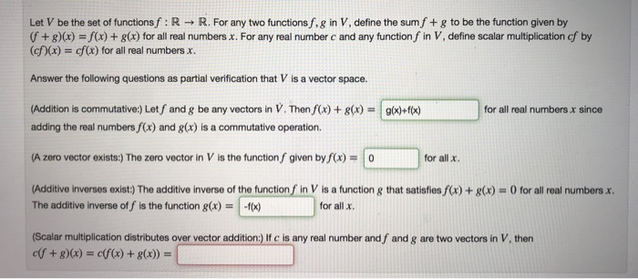 Solved Let V Be The Set Of Functionsf R R For Any Tw Chegg Com