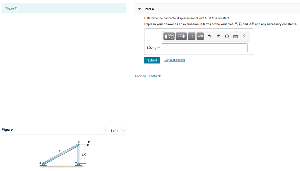 Solved Figure 1 Part A Determine The Horizontal Displac Chegg Com