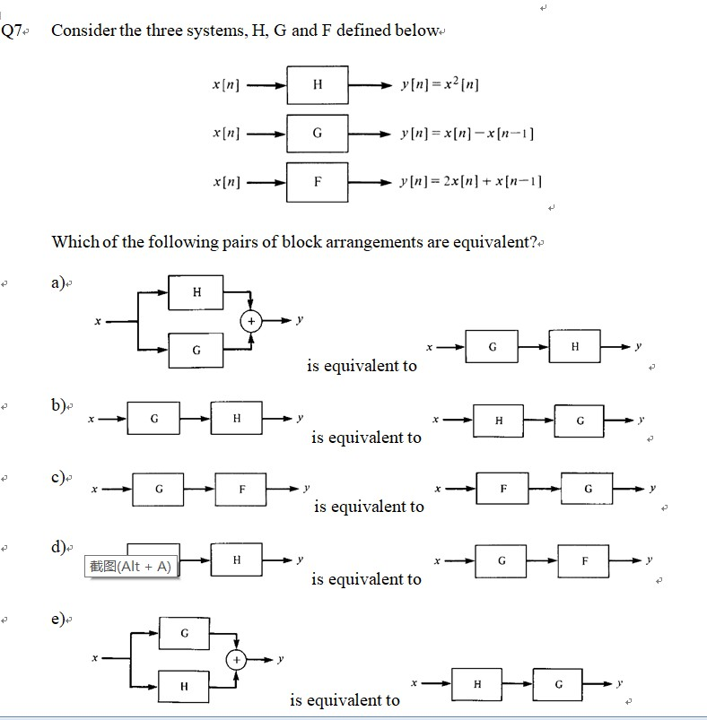 Solved Q7 Consider The Three Systems H G And F Defined Chegg Com