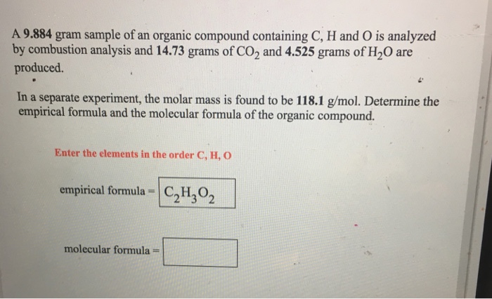 Solved A 9 4 Gram Sample Of An Organic Compound Contain Chegg Com