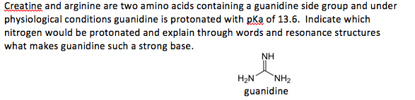 Solved Creatine And Arginine Are Two Amino Acids Containi Chegg Com