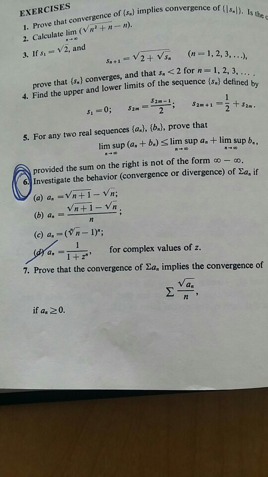 Solved Exercises Ve That Convergence Of Ts Implies Conve Chegg Com