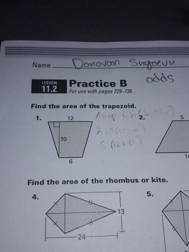 Name 10onovan S Practice B Odds Lesson 11 2 For Use Chegg 