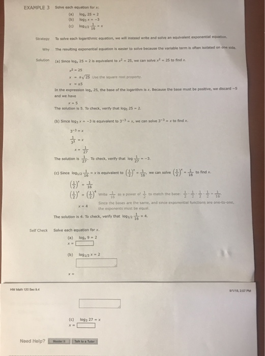 Example 3 Solve Each Equastion For X A B C Log Chegg Com