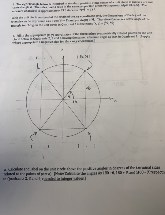 Solved 1 The Right Triangle Below Is Inscribed I Central Chegg Com