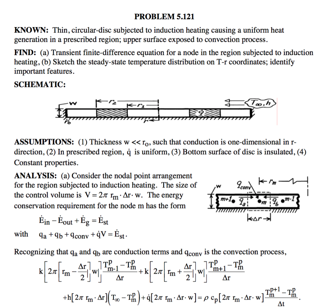 Solved PROBLEM 5.121 KNOWN: Thin, circular-disc subjected to | Chegg.com
