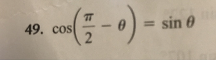 Solved Cos Pi 2 Theta Sin Theta Chegg Com