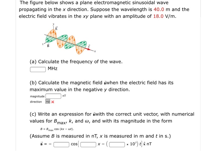 Solved An electromagnetic wave propagates in the x direction