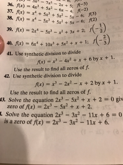 Solved F X 4x 3 5x 2 6x 4 F 2 F X X 4 5x Chegg Com