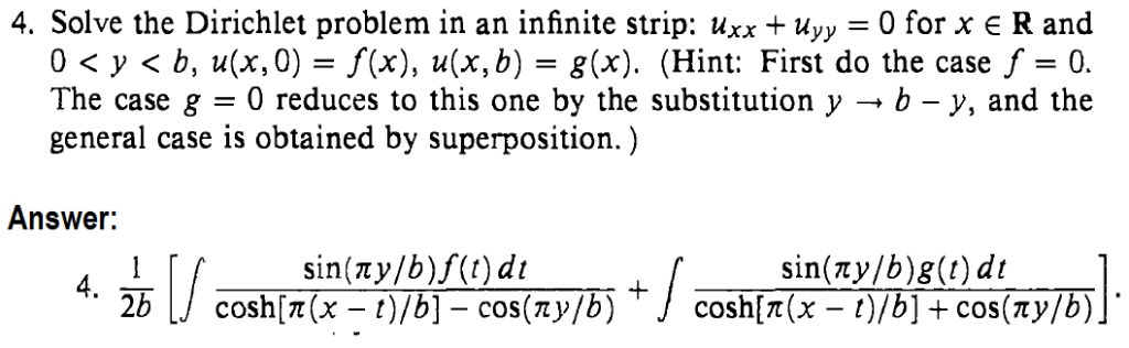 Solve The Dirichlet Problem In An Infinite Strip Chegg Com
