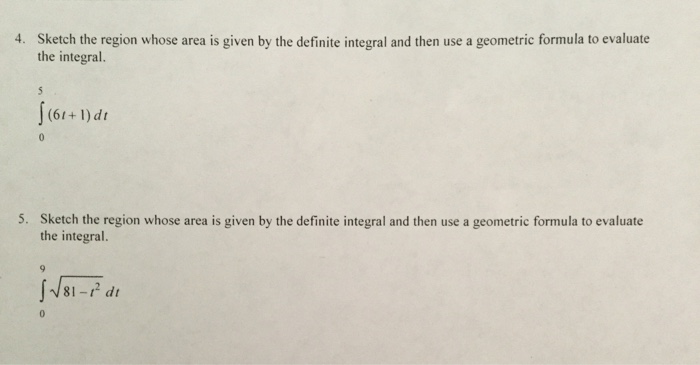 Solved: 4. Sketch The Region Whose Area Is Given By The De ...