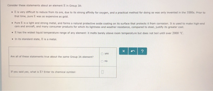 Solved Consider These Statements About An Element E In Gr