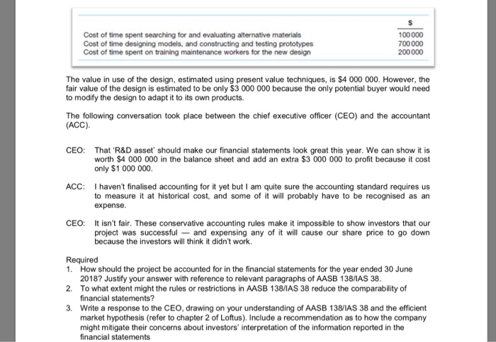 Cost of time spent searching for and evaluating alternative materials cost of time designing models, and constructing and tes