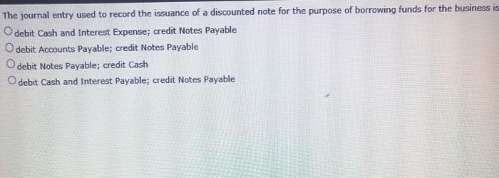Solved The journal entry used to record the issuance of a | Chegg.com
